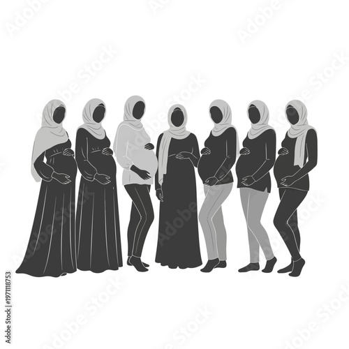 Diverse group of young adults standing.