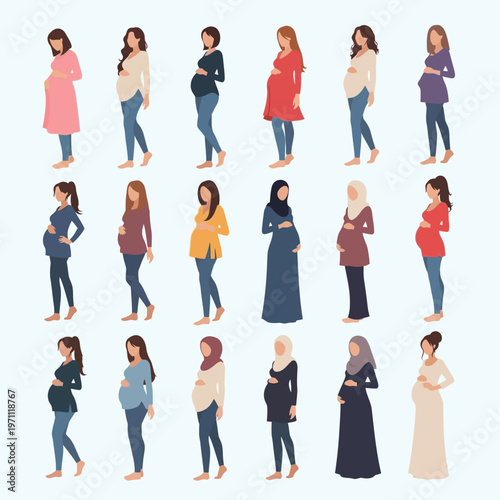 Diverse group of young Muslim women.