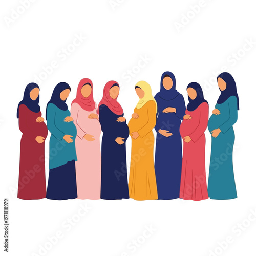 Group of Women Wearing Hijabs Together.