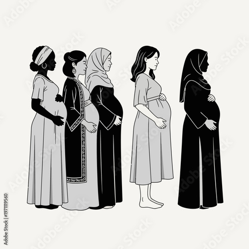 Pregnant Women of Different Ethnicities Profile.