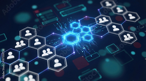 Virtual meeting global team network connection in digital workspace