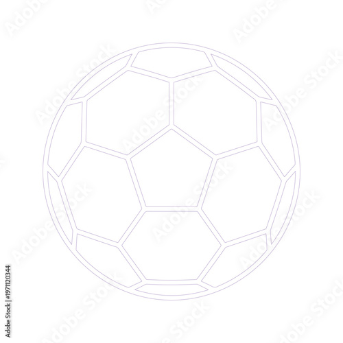 サッカーボールのシンプルなアウトラインベクターイラスト、スポーツイベントやウェブサイトのアイコンに最適な白い背景のフットボールグラフィック素材