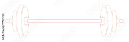 ミニマルなバーベルのベクターイラスト、フィットネスとウェイトトレーニングのシンプルなアイコン、健康的なライフスタイルとスポーツジムのグラフィック素材、運動と筋力トレーニングのシンボル