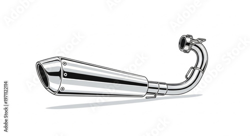 Shiny Chrome Motorcycle Exhaust System for Enhanced Performance.