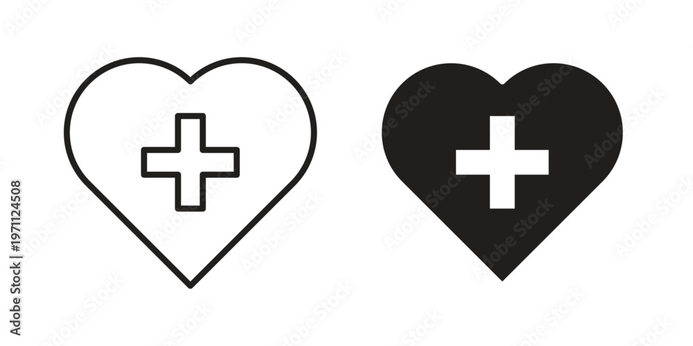 Fototapeta premium Health care icon set, collection of icon in editable strokes and flat versions
