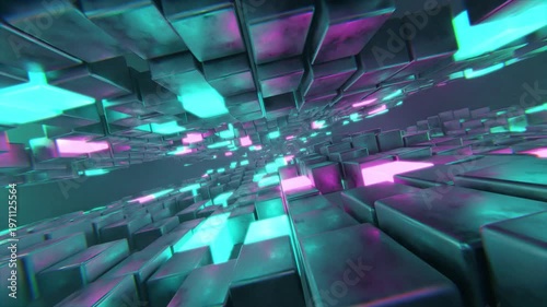 Abstract Colorful Sci-fi Tunnel Loop