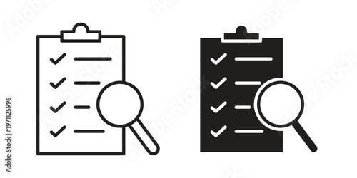 Inspection icon set, collection of icon in editable strokes and flat versions