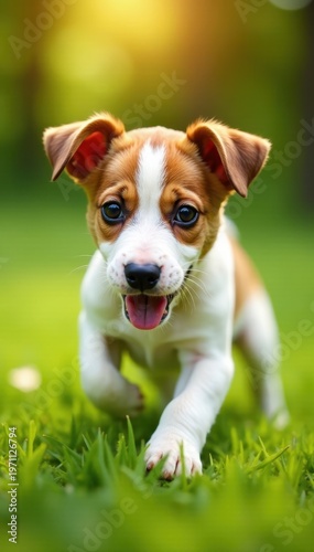 Playful Jack Russell puppy exploring outdoors, cute, running