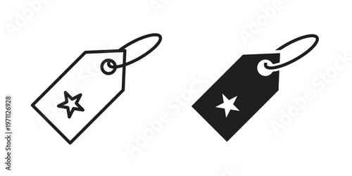 Label icon set, collection of icon in editable strokes and flat versions