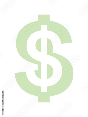 シンプルでモダンなドル記号のベクターイラスト。経済、金融、ビジネス、投資、通貨、収益、貯蓄、富、成功を象徴する、クリーンでミニマルなデザイン。