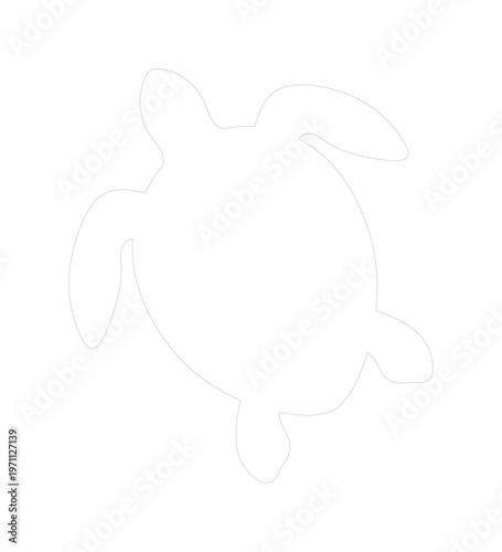 シンプルでミニマルなウミガメの白いシルエットベクターイラスト、海洋生物のアイコンデザイン、海の生き物のシンボル、環境保護や自然をテーマにしたプロジェクトに最適なグラフィック素材