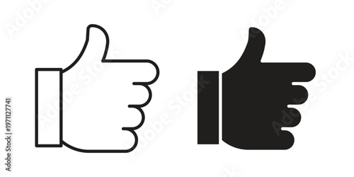 Like icon set, collection of icon in editable strokes and flat versions