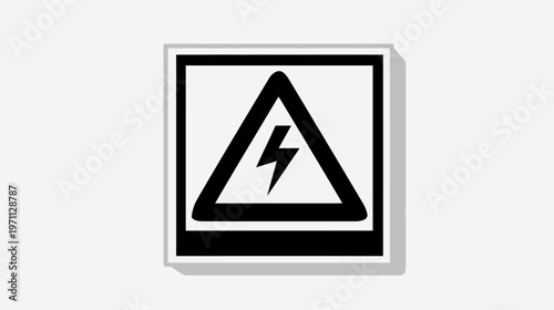 Universal High Voltage Electrical Hazard Warning Sign with Lightning Bolt Icon. Safety Danger Symbol for Electricity, Isolated Vector Graphic