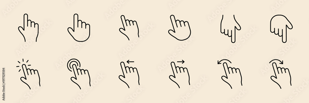 Obraz premium Hand gesture icons collection vector
