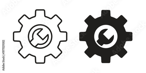 Maintenance icon set, collection of icon in editable strokes and flat versions
