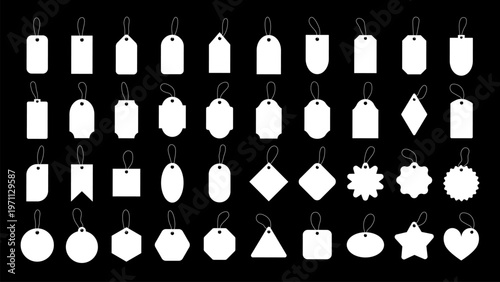 Diverse blank tags on display vector set