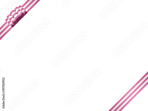 リボン波大、縞、斜F、m3ピンク