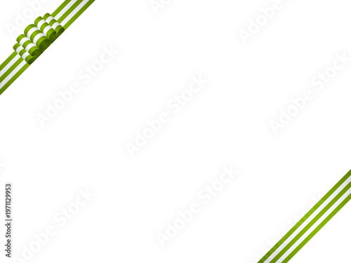 リボン波大、縞、斜F、m4黄緑