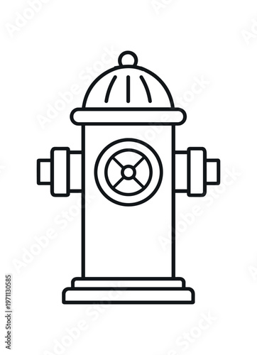 Fire hydrant icon. hydrant, firefighting equipment, water supply, emergency, hose connection, street safety. line and flat vector illustration.