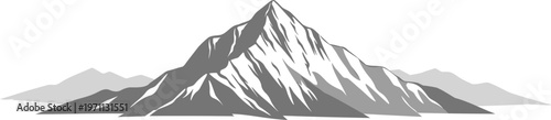 Mount Makalu Minimal Vector with Background, Himalayan Peak Landscape Illustration Nepal