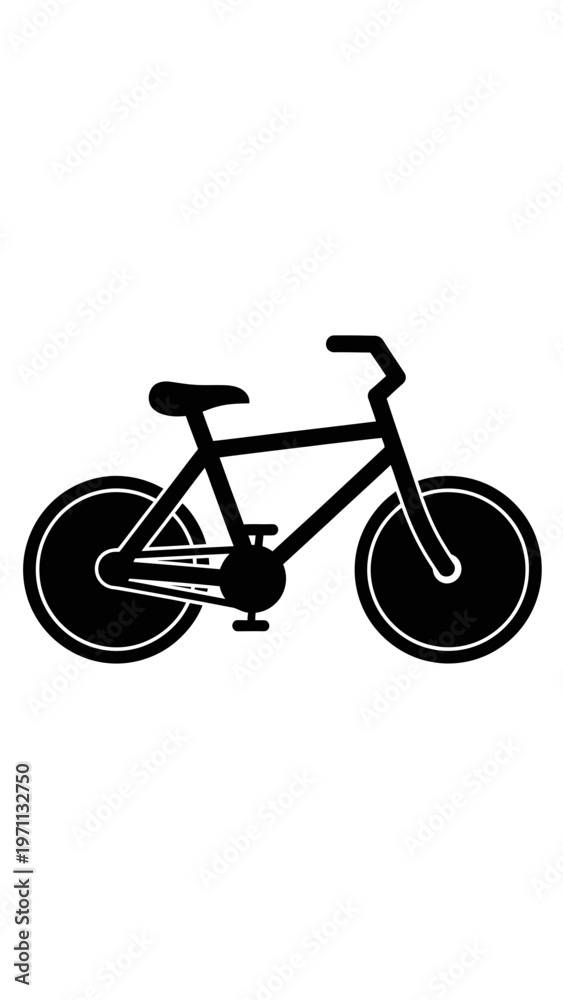 Fototapeta premium Black bicycle with two wheels.