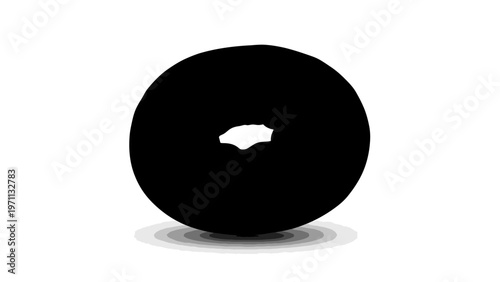 Black donut with a hole.