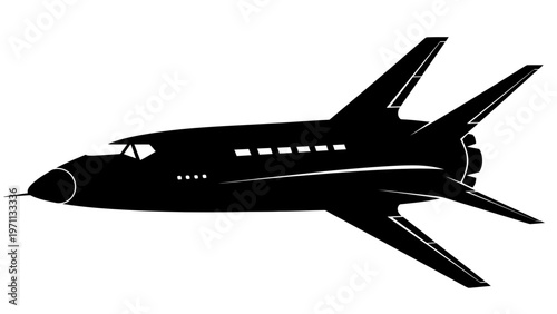 Private Jet Airplane in Flight.