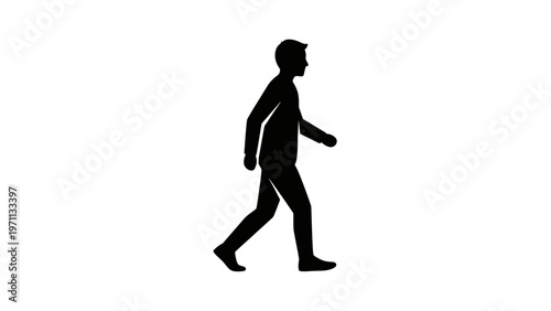 Silhouette of a walking man figure.