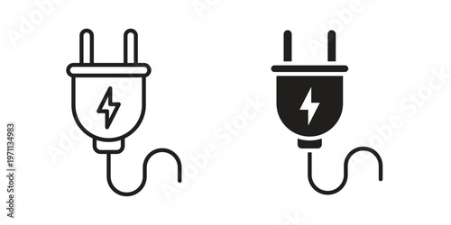 Cuadro en lienzo Plug icon set, collection of icon in editable strokes and flat versions