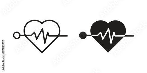 Tableau sur toile Pulse icon set, collection of icon in editable strokes and flat versions