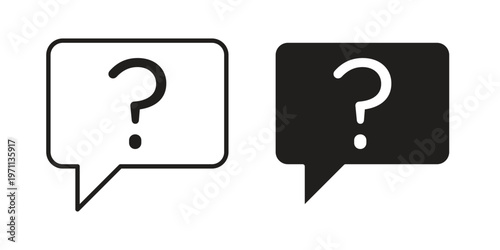 Question icon set, collection of icon in editable strokes and flat versions