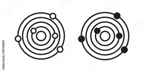 Space icon set, collection of icon in editable strokes and flat versions