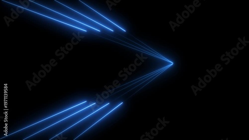 with neon lights match football isometric field video animation. Football championship match versus teams intro sport alpha black background,