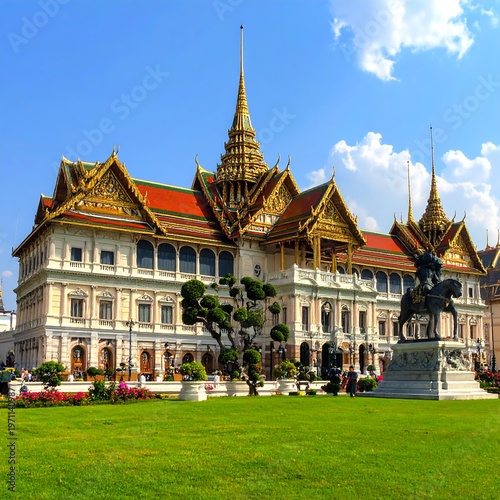 Wallpaper Mural A large ornate building with a red roof and green lawn Torontodigital.ca