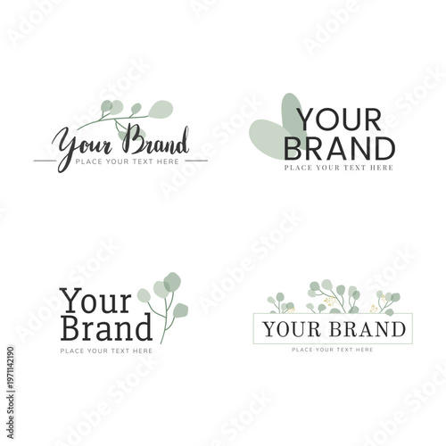 Foliage your brand logo vector set