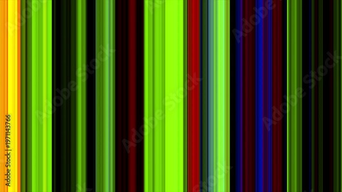Abstract colorful digital glitch overlay texture with bright green, yellow, and red vertical stripes.