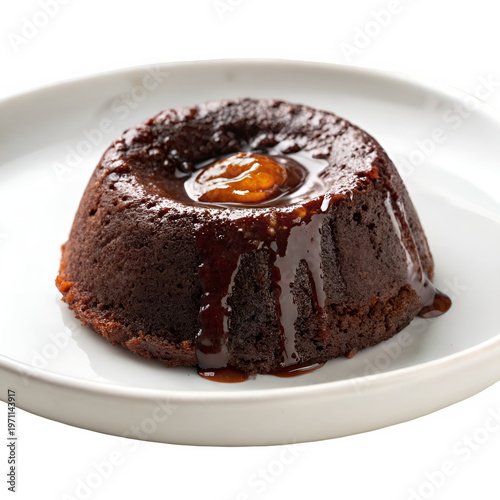 Chocolate lawa cake isolated on transparent background