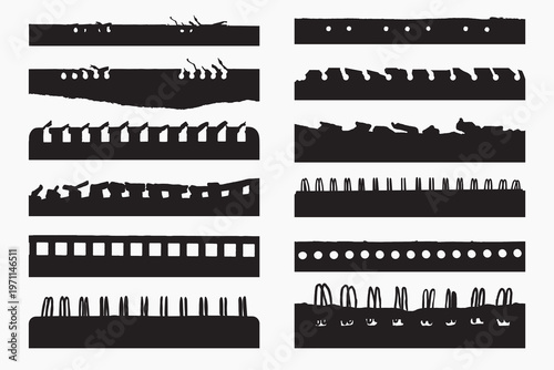 Silhouette of various spiral bindings vector