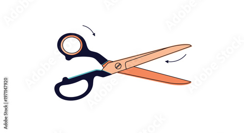 Sharp metal scissors with black handles shown in an open position for cutting paper or fabric in a craft project.