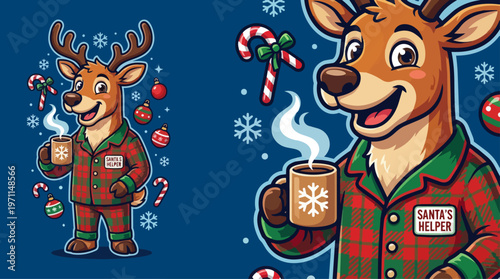 Reindeer in Christmas Pajamas.