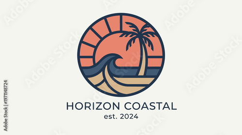 Coastal Logo With Palm Tree.