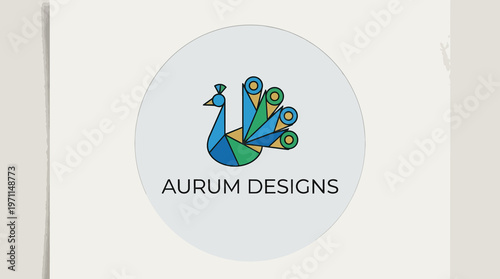 Peacock logo on business card.