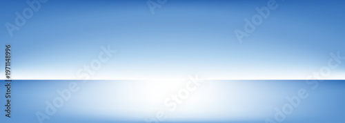 Serene blue horizon reflection background vector