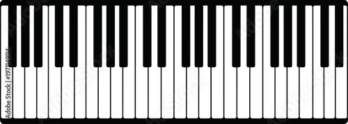 Closeup of piano keyboard keys.