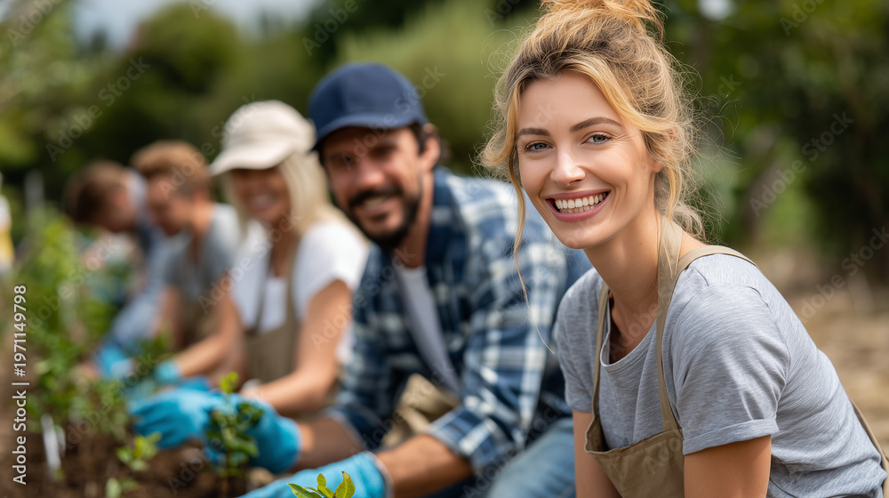 Fototapeta premium Corporate team participating in social responsibility activity
