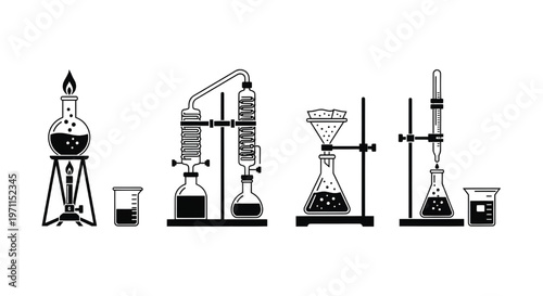 A set of laboratory equipment for scientific experiments and research