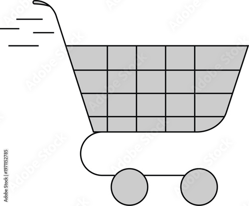 Minimalist shopping cart icon for e-commerce and retail. Online store delivery and purchase vector symbol.