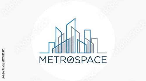 Metrospace cityscape logo design.