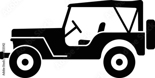 Black silhouette of Jeep.