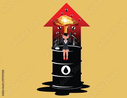 Crude oil market price increase. crisis as a result of the war.